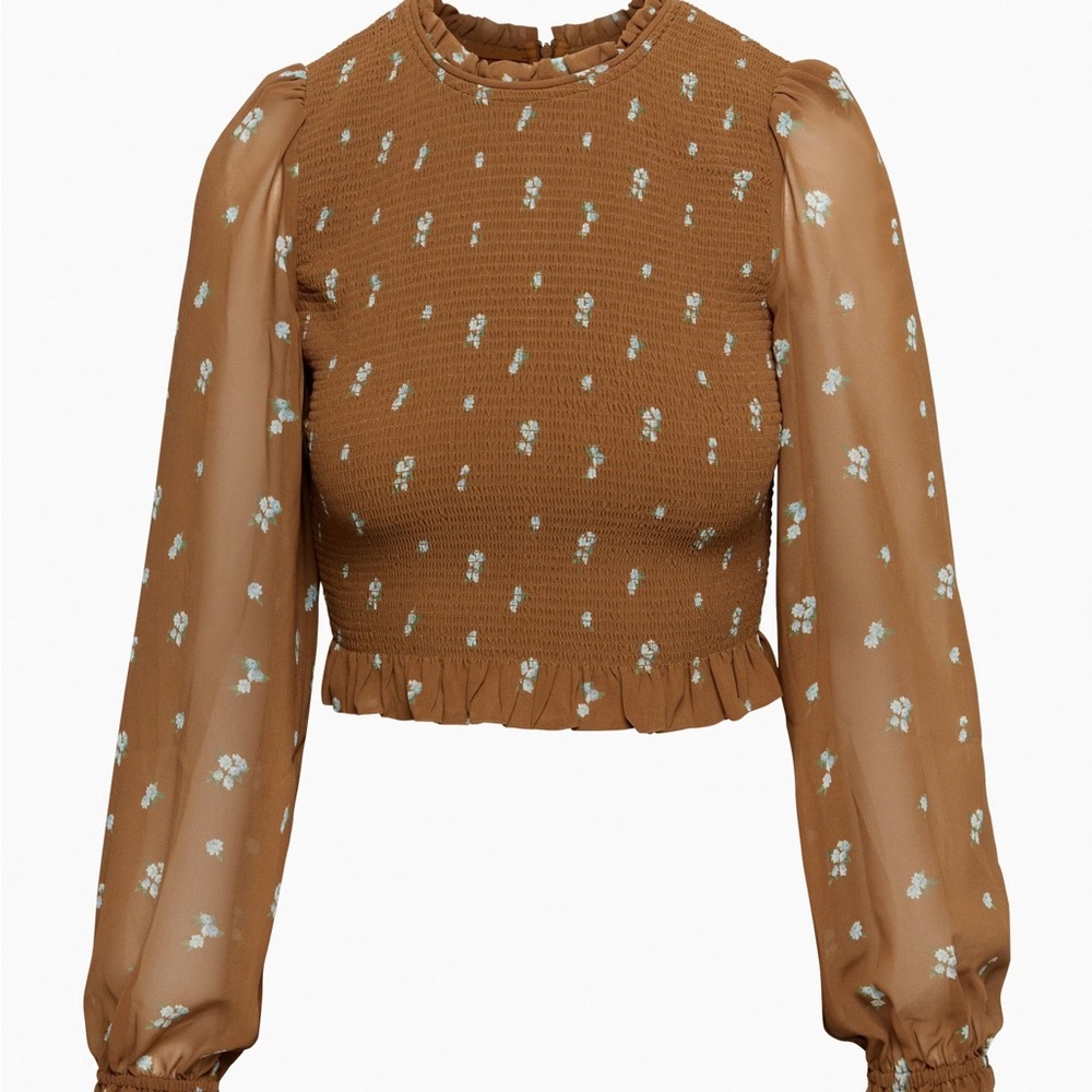 Tempest blouse aritzia Wilfred xxsmall Floral Brown Women's Top